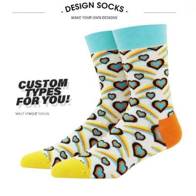 China Sporty unisex medium tube bangs fashionable direct new Japanese style manufactures colorful heart crew socks for sale