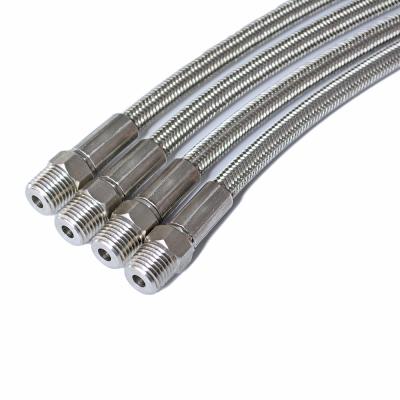 China 304 Stainless Steel Mesh Metal Chemical Braided Flexible Hose With Flange , NPT Fittings Camlock Couplings for sale