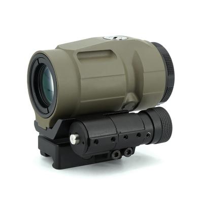 China CNC Aluminum Tactical Prism 3X Magnifier Sight Diopter Adjustment Juliet3 Magnifier Scope with Push Button FTC Magnifier Mount for sale