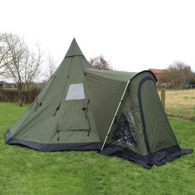 China Ultralichte piramide tent familie tent met vestibule schaduw mooie grote ruimte indiana spire tent Te koop