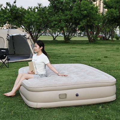 China PVC Inflatable Camping Bed With Raised And Thickened Flocking Automatic Inflatable Mattress for sale