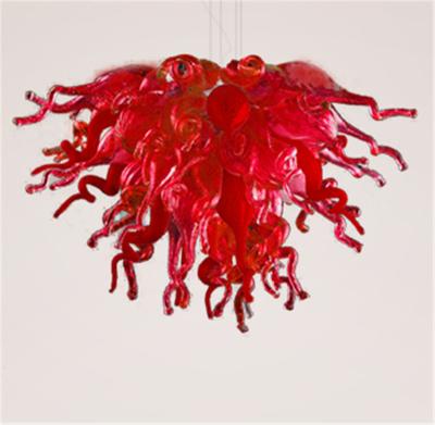 China 100% Handmade Red Mini Party Lights Hot Selling Living Rooms Dining Blown Glass Kitchen Chandelier for sale