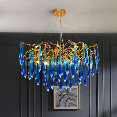 China Wholesale Modern Antique Luxury Tree Branch Pendant Light K9 Crystal Nordic Chandeliers For Living Room for sale