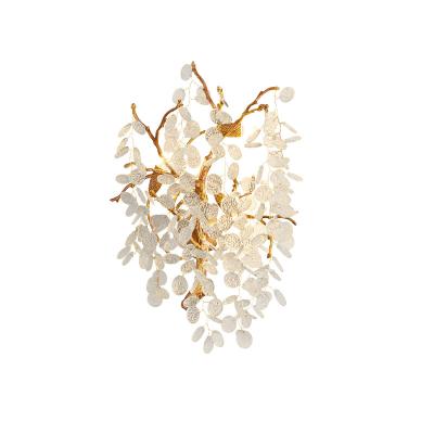 China Modern Special Design Crystal Wall Lamp Art Small Tree Branch Bedroom Wall Hanging Sconce for sale