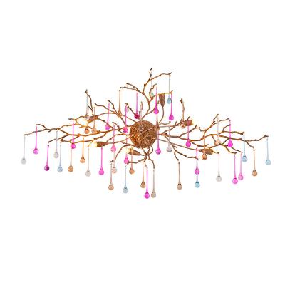 China Newest Modern Design Modern Wall Light Tree Branch Crystal Cheap Wall Sconce For Bedroom for sale