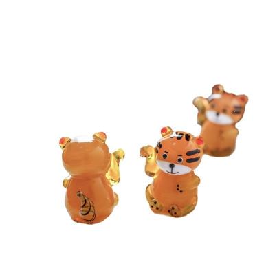 China Wholesale Art Craft Miniature Tinny Tiger Murano High Quality Mixed Glass Europe Design Figurine Animal for sale