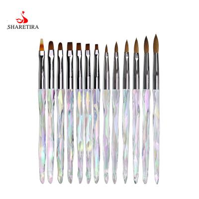 China NAIL Paint Brushes 13Pcs Acrylic Paint Brush Set For Nail Art Design Tools Uv Gel Nail Brush For Nail Art for sale