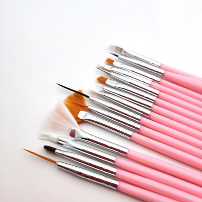 China Flat Brush 15 Pcs DIY Nail Art Painting Dot Drawing Nail Art Pen Brush Set Professional Nail Art Brush Set for sale