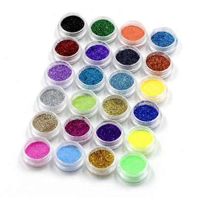 China Nail Art Decoration Hotsale 24colors mixed nail art glitter kit nail glitter powder decoration 24colors mixed for sale