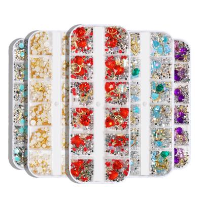 China Crystal Nail Art Rhinestones Safe and Non-toxic Mixed Caviar Beads Metal Rivets Glitter 3d Gel Nail UV Art Decoration for sale