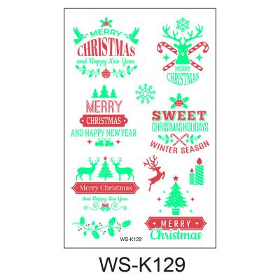 China Christmas Decorative New Gift Glow Sticker Luminous Tattoo Stick Children's Cartoon Snowflake Face Tattoo Waterproof Sweat Luminous Sticker for sale