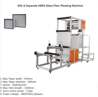 China Hotels Separate HEPA Fiberglass Pleating Machine for sale