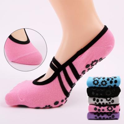 China Wholesale Viable Yoga Socks For Women Non Slip Grips Straps Ideal For Ballet Sheer Dance Pilates Barre Barefoot Workout - 5pairs Pack for sale