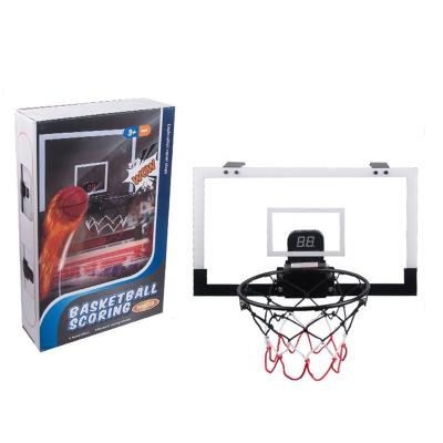 China Auto Score Counting Rim Ball Set Sensor Free Kids Basketball Trainer Backboard Score Punch Kids Basketball Counter With Hanger On Door for sale