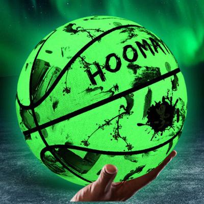 China Glow In The Dark Custom Glowing Leather Basketball Ball Size 7 Luminous Basketball In The Dark For Great Indoor And Outdoor Game Birthday Gift for sale