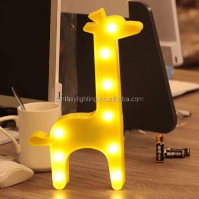 China Steady On Night Table Battery Operated Light LED Christmas Decoration Light Giraffe Shaped Marquee Light for sale