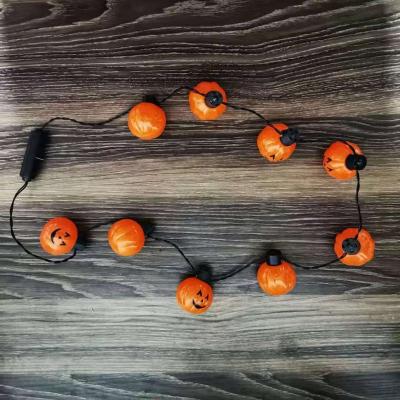 China 2021 Halloween Party Holiday Decoration New Arrival LED Pumpkin Necklace String Flashing Light For Halloween Party Holiday Decoration AG13 Battery Lightning for sale