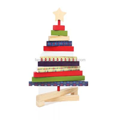 China Christmas Holiday Table Home Decoration Design Good Quality Colorful Solid Wood Christmas Tree New Revolving For Christmas Holiday Table Home Decoration for sale