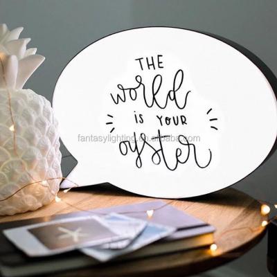 China Bar New Arrival DIY Writing Light Box Speech Bubble Message Drawing Board with Erasable Marker AA Battery for Bar Home Decor for sale