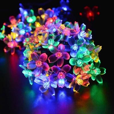 China Christmas Festival Garden Patio New 7m 50LEDs Sakura Cherry Flower Solar String Fairy Light Outdoor Decoration for Xmas Patio Garden Festival Decor 8 Outdoor Functions for sale