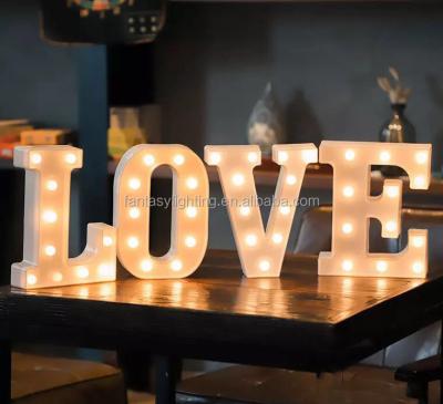 China Wedding DIY Proposal Wedding Holiday Bar Party Decor LED Plastic Alphabet Sign Letter Lights for sale