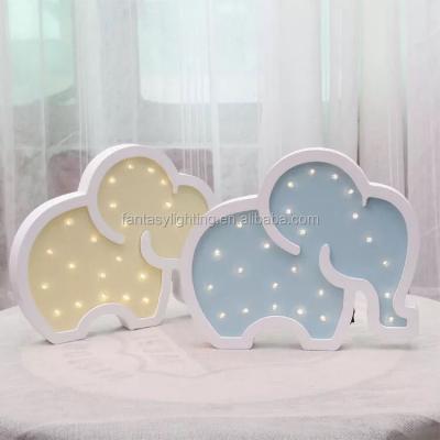 China New Design Indoor and Outdoor Decoration LED Elephant Shaped Wooden MDF Night Light Battery Operated for Home Decor Baby Room for sale