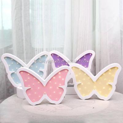 China New Design Indoor and Outdoor Decoration LED Butterfly Shaped Wooden Home Interior Decor MDF Baby Night Light for sale