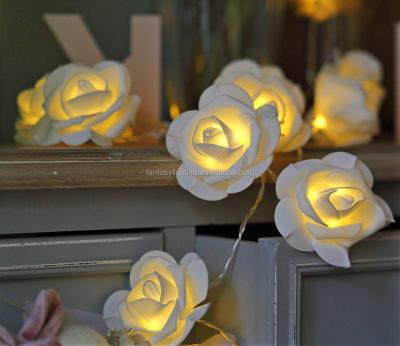 China Indoor and Outdoor LED Rose Flower Light Strand Wedding Party Garden Patio Decoration Festival Holiday String Light Battery Operated for sale