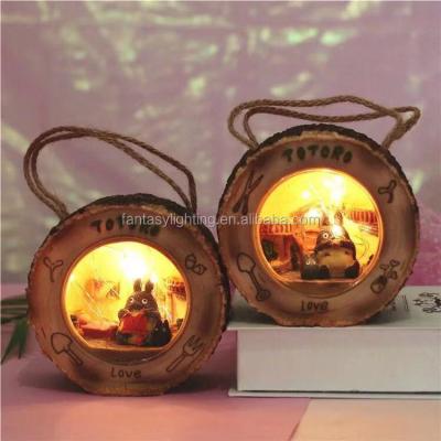 China Christmas LED Totoro Night Light Copper Wire Resin Artificial Christmas Valentines Holiday Decoration for sale