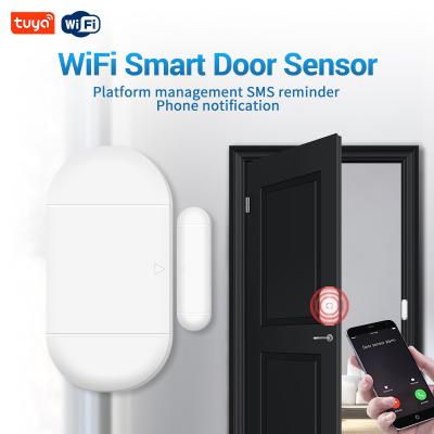 China Wireless door wifi remote control tuya door sensor alarm detector for sale