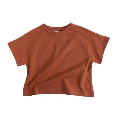 China Enzyme Washed Kids Plain T-shirt Tops For Child Boys Girls Toddler Baby Girls Solid Color Cotton Clothes Kids Oversized Unisex Boy T Shirt for sale