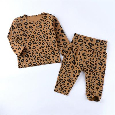 China wholesale Anti-wrinkle style kids clothes new clothing sets full sleeve t-shirt leopard pants for sale