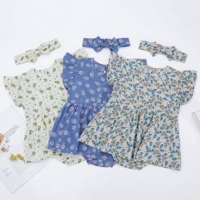 China New Pattern Fashionable Soft Summer Floral Cotton Baby's One-Piece Dress for sale