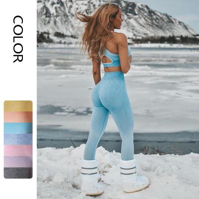 China ACTIVE STRETCH drop shipping women outfits solid colors pants 2 pieces set active high waist leggings crop top yoga set for online store for sale