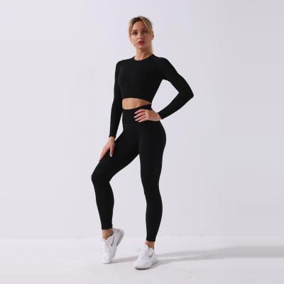 China ACTIVE STRETCH Women 2 Piece Tight Running Jogger Set Apparel Sports And Leisure Letter Printing for sale