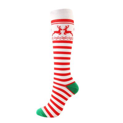 China Unisex Happy High Sport Logo Socks Custom Christmas GG Hnee Compression Football Wholesale Antibacterial for sale