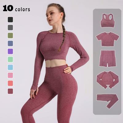 China 2 Piece Yoga Kit Sports Set Women Breathable Gym Shorts Shorts Crop Top High Waist Shorts Workout And Fitness Apparel for sale