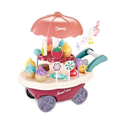 China Trolley Toy Home Play Candy Cart Toy Mini Dessert Trolley Pretend Play Kid Role Play for sale