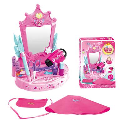 China ABS Hairdressing Dresser Table With Light And Music Hair Dryer Dresser Toy Set For Children for sale