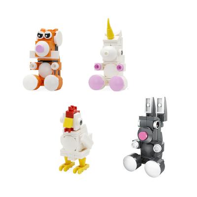 China DIY TOY Kids Set Animal Building Blocks In Eggshell Packing Animal Twisted Egg Block Toy For Children for sale