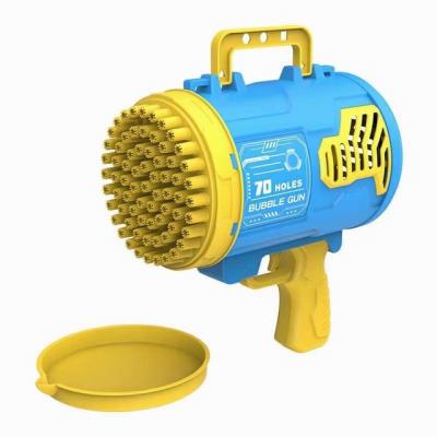 China 2022 Bazooka Plastic Automatic Electric Toy Bubble Blowing Gun 70 Holes for sale