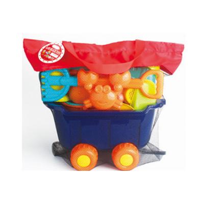 China All in one sand box for kids 2022 hot selling zipper bag package beach toy trolley cart set YS05740034 for sale