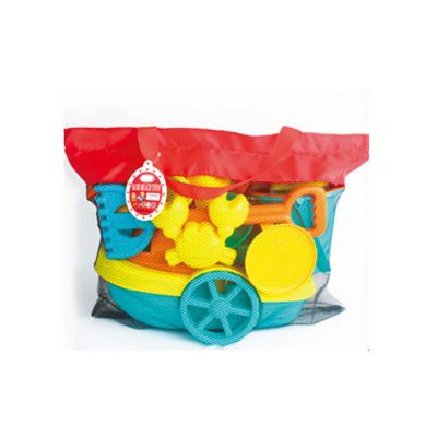 China Storage Bag Package 21Pcs Eco-friendly Sandbox Toy Kit Include Boat, Bucket, Rake and 10pcs Sand Beach Shovel Molds YS05740033 for sale