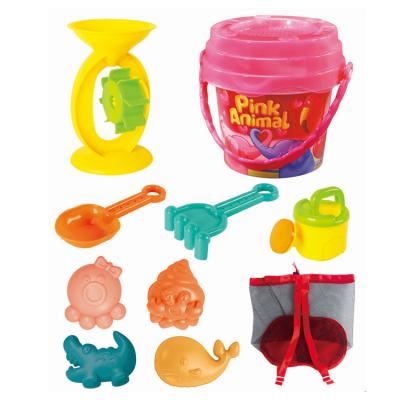 China 10pcs Backpack Play Sand Bucket Beach Toy Set For Outdoor YS05740029 for sale