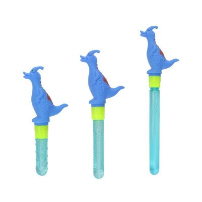 China Colorful Outdoor Game Dinosaur Bubble Stick Cartoon Bubble Wand Bubble Machine Toys For Kid's Outdoor Play for sale