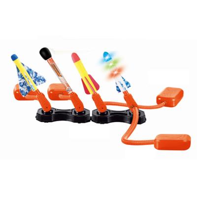 China 4 In 1 Pedal Rocket 4 In 1 Pedal Rocket Launcher Foam Rocket With Light Outdoor Pet Toy for sale