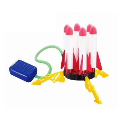 China Six Shooter Launchers With Light Stomp Air Pressure Foam Rockets With Light Kids Games Outdoor Toy Shooter Game for sale