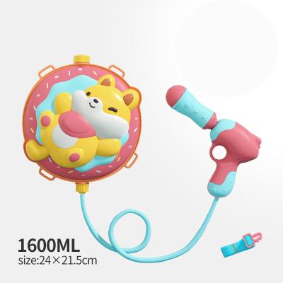 China Shooting Playing Games 1600ML Large Capacity Water Gun Toy Cartoon Backpack Water Gun Toy For Kids Summer Toys for sale