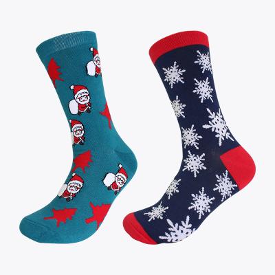 China Wholesale Bulk QUICK DRY Custom Ladies Knocks Down Custom Logo Women's Socks Winter Christmas Snow for sale