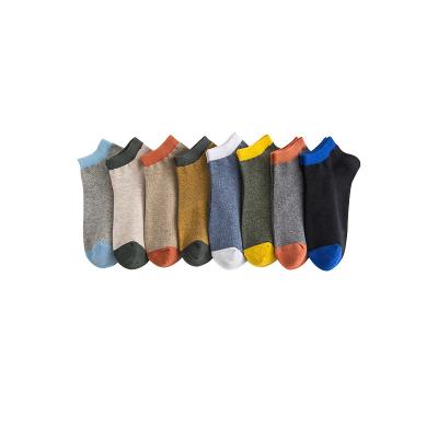 China Custom Cushion Toe Heel Men Ankle Socks Cotton Spandex Antibacterial Colorful Sports Socks for sale